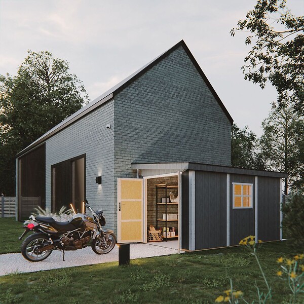 TIMBELA - Abri de Jardin Qualité Premium 8,68 m² - H231x248x412 cm - Sans plancher e  paroi latérale - Timbela M939B-CAVERN STEEL - large