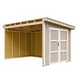 TIMBELA - Abri de Jardin Qualité Premium 8,68 m² - H231x248x412 cm - Sans plancher e  paroi latérale - Timbela M939B-TERRA BROWN - vignette