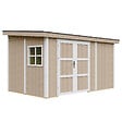 TIMBELA - Abri de Jardin Qualité Premium 8,68 m² - H231x248x412 cm - Sans plancher e  paroi latérale - Timbela M939B-TERRA BROWN - vignette