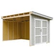 TIMBELA - Abri de Jardin Qualité Premium 8,68 m² - H231x248x412 cm - Sans plancher e  paroi latérale - Timbela M939B-TUNDRA GREY - vignette