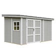 TIMBELA - Abri de Jardin Qualité Premium 8,68 m² - H231x248x412 cm - Sans plancher e  paroi latérale - Timbela M939B-TUNDRA GREY - vignette