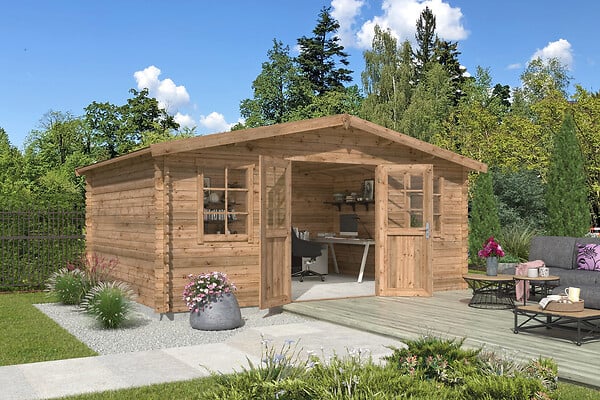 LASITAMAJA - Abri bois ISOLA 28mm - Surface HORS TOUT 20.36 m² - AUTOCLAVE - large