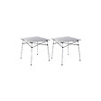 O'CAMP - Lot de 2 tables à lattes de camping - Housse de transport inclus - 70 x 70 x 70 cm - vignette