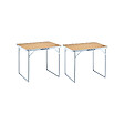 O'CAMP - Lot de 2 tables de camping pliables 4 places - Forme valise - 80 x 60 x 70 cm - vignette