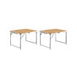 O'CAMP - Lot de 2 tables de camping pliables 6 places - Forme valise - 120 x 60 x 70 cm - vignette