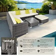 TECTAKE - Canapé de jardin MARBELLA modulable 7 places, variante 2 gris - vignette