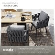 TECTAKE - Chaise confortable avec tressage corde alu gris anthracite coussin épais confortable pieds réglables - vignette