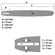 GT GARDEN - Guide 18 pouces (45 cm) avec lot de 3 chaînes 72 maillons pour tronçonneuse - vignette