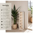 TECTAKE - Étagère Colonne Meuble de Rangement 6 compartiments 90x21x20cm marron hêtre - vignette