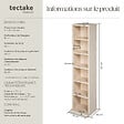 TECTAKE - Étagère Colonne Meuble de Rangement 6 compartiments 90x21x20cm marron hêtre - vignette