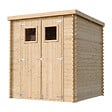 TIMBELA - Abri de jardin en bois - H200 x l204 x L204 cm / 3.53 m2 AVEC SOL TRAITÉ - M309+M309G - vignette