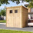 TIMBELA - Abri de jardin en bois - H200 x l204 x L204 cm / 3.53 m2 AVEC SOL TRAITÉ - M309+M309G - vignette