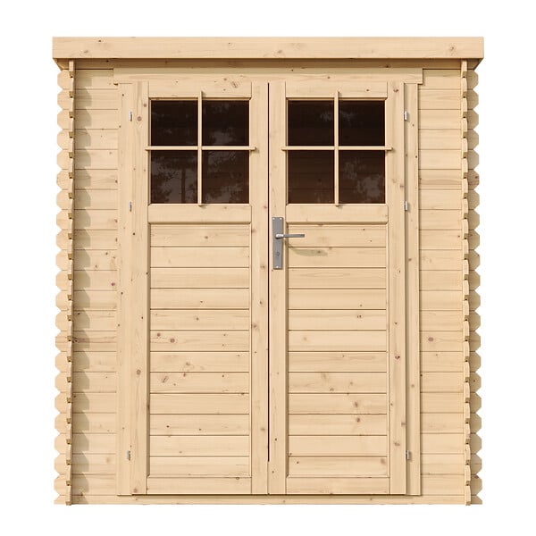 TIMBELA - Abri de jardin en bois H200 x l204 x L204 cm / 3.53 m2 AVEC SOL TRAITÉ - M309F+M309G - large