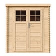 TIMBELA - Abri de jardin en bois H200 x l204 x L204 cm / 3.53 m2 AVEC SOL TRAITÉ - M309F+M309G - vignette