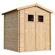 TIMBELA - Abri de jardin en bois AVEC SOL TRAITÉ - Stockage extérieur I186xL196xH218 cm/ 2,82 m2 Petit abri à outils, Local à vélos - M320+M320G - vignette