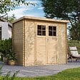 TIMBELA - Abri de jardin en bois - H200 x l239 x L142 cm / 2.63 m2 - porte verrouillable de haute qualité - M310F - vignette