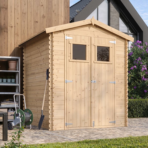 TIMBELA - Abri de jardin en bois - Stockage extérieur I186xL196xH218 cm/ 2,82 m2 - M320 - large