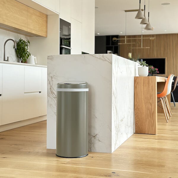 KITCHEN MOVE - Poubelle automatique inox SOHO taupe 42L - large
