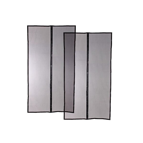VOLET-MOUSTIQUAIRE - Lot de 2 moustiquaires magnétiques H220 cm x L 100 cm noir - large