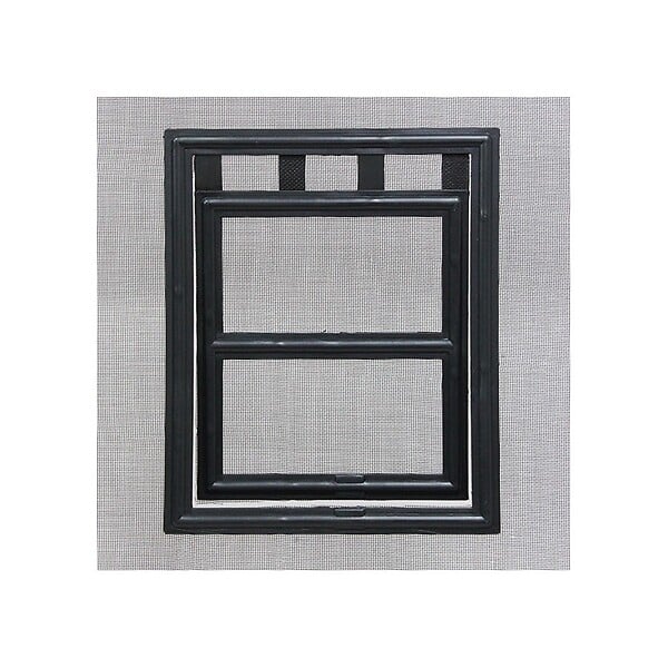 VOLET-MOUSTIQUAIRE - Chatière de moustiquaire de Porte ou Baie Vitrée H25 cm x L20 cm Noir - large
