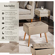 TECTAKE - Banc avec coffre de rangement aspect lin RANYA sable - vignette