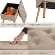 TECTAKE - Banc avec coffre de rangement aspect lin RANYA sable - vignette