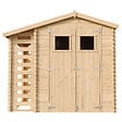 TIMBELA - Abri de jardin en bois et range bûches extérieur - Stockage extérieur I206xL272xH218 cm/ 3,53 + 0,97 m2 - TIMBELA M386 - vignette