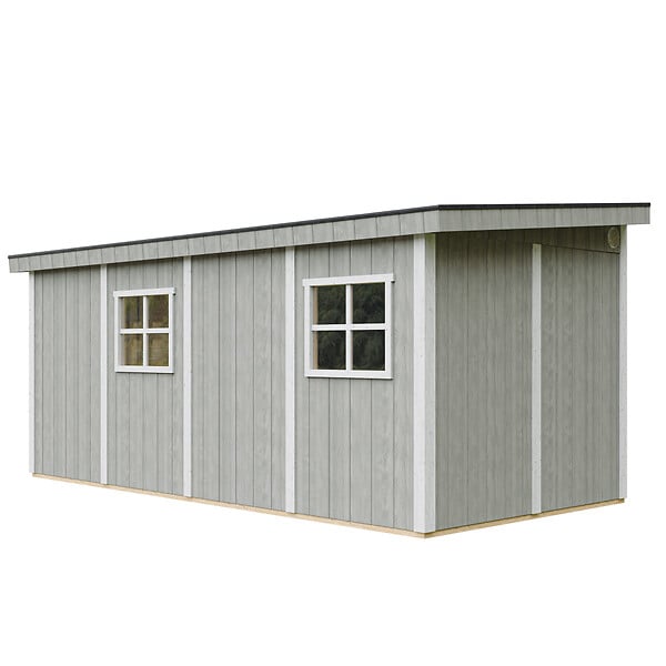 TIMBELA - Abri de Jardin Qualité Premium 11,47 m² - H231x248x530 cm - Sans plancher e  paroi latérale - Timbela M940B-TUNDRA GREY - large