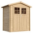 TIMBELA - Abri de jardin en bois AVEC SOL TRAITÉ - Stockage extérieur I196xL136xH218 cm/ 1.98 m2 - TIMBELA M367F+M367G - vignette