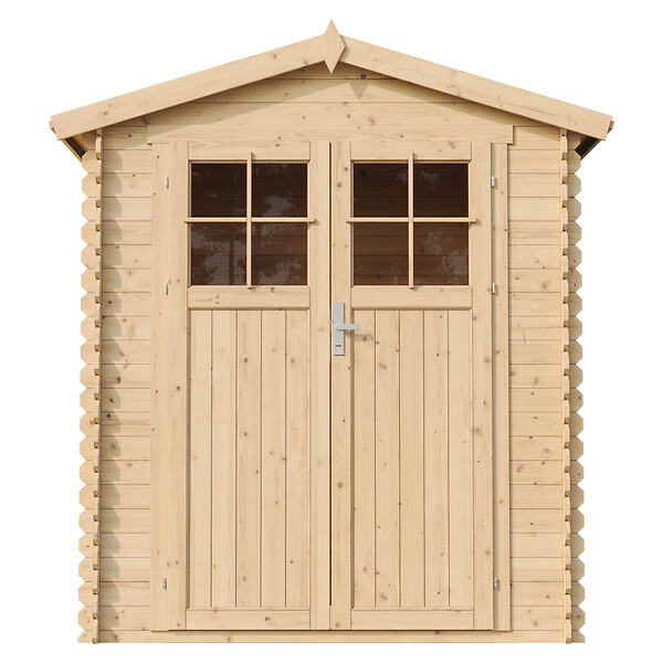 TIMBELA - Abri de jardin en bois AVEC SOL TRAITÉ - Stockage extérieur I196xL136xH218 cm/ 1.98 m2 - TIMBELA M367F+M367G - large