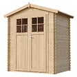 TIMBELA - Abri de jardin en bois AVEC SOL TRAITÉ - Stockage extérieur I196xL136xH218 cm/ 1.98 m2 - TIMBELA M367F+M367G - vignette