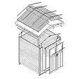 TIMBELA - Abri de jardin en bois - Stockage extérieur I196xL136xH218 cm/ 1.98 m2 - M367F - vignette