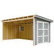 TIMBELA - Abri de Jardin Qualité Premium 11,47 m² - H231x248x530 cm - Sans plancher e  paroi latérale - Timbela M940B-CAVERN STEEL - vignette