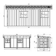 TIMBELA - Abri de Jardin Qualité Premium 11,47 m² - H231x248x530 cm - Sans plancher e  paroi latérale - Timbela M940B-CAVERN STEEL - vignette
