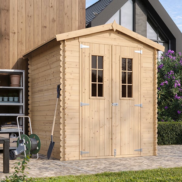 TIMBELA - Abri de jardin en bois - Stockage extérieur I186xL196xH218 cm/ 2,82 m2  - M320C - large