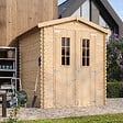 TIMBELA - Abri de jardin en bois - Stockage extérieur I186xL196xH218 cm/ 2,82 m2  - M320C - vignette