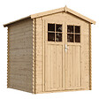 TIMBELA - Abri de jardin en bois AVEC SOL TRAITÉ - Stockage extérieur I186xL196xH218 cm/ 2,82 m2  - TIMBELA M320F+M320G - vignette