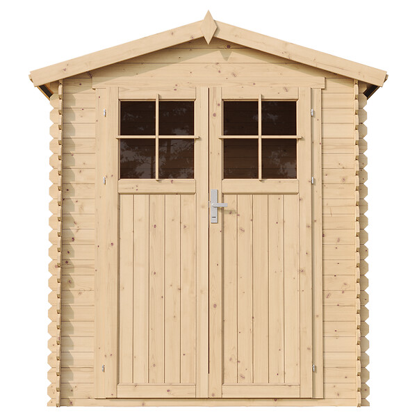 TIMBELA - Abri de jardin en bois AVEC SOL TRAITÉ - Stockage extérieur I186xL196xH218 cm/ 2,82 m2  - TIMBELA M320F+M320G - large