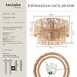 TECTAKE - Plafonnier Lignea Lux en jute de style bohème, 40W marron - vignette