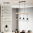 TECTAKE - Lampes suspendues WOODY poutre en bois et 4 ampoules 40 W noir/marron - vignette