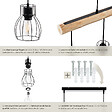 TECTAKE - Lampes suspendues WOODY poutre en bois et 4 ampoules 40 W noir/marron - vignette