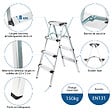 HOSTRÃ–M - Escabeau marche pied 4 marches HOMILIX4, petit escabeau pliable, aluminium, design compact et robuste, H max travail 2,59m, 5 ans garantie, Hostrom - vignette
