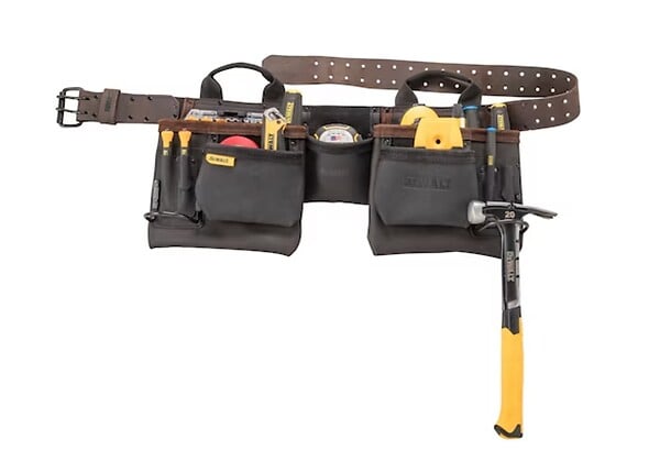 DEWALT - Ceinture cuir porte-outils renforcée – 11 poches DEWALT DWST50112-1 - large