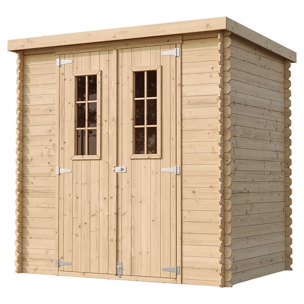 TIMBELA - Abri de jardin en bois - Stockage extérieur l204xL142xH200cm/2.22m2- Petit abri à outils, Local à vélos - M311C - large