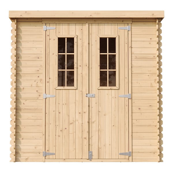 TIMBELA - Abri de jardin en bois - Stockage extérieur l204xL142xH200cm/2.22m2- Petit abri à outils, Local à vélos - M311C - large