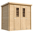 TIMBELA - Abri de jardin en bois AVEC SOL TRAITÉ - Stockage extérieur l204xL142xH200cm//2.22m2- Petit abri à outils, Local à vélos - TIMBELA M311C+M311G - vignette
