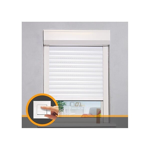 VOLET-MOUSTIQUAIRE - Volet Roulant H120 cm x L100 cm ALU Electrique Filaire - large