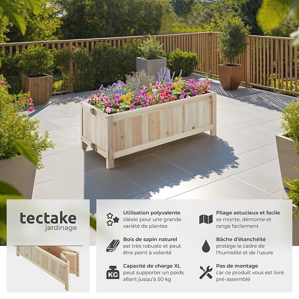 TECTAKE - Carré potager BLOMSTER marron - large