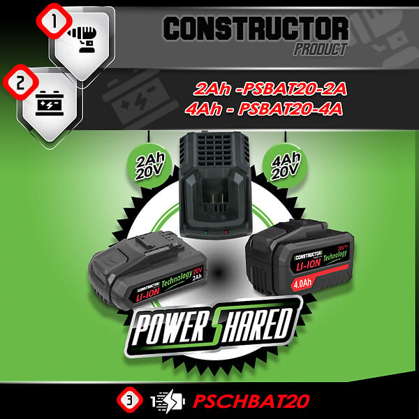 CONSTRUCTOR - Marteau perforateur sans fil 20V - Sans batterie - large