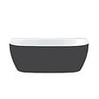 LEDA - Baignoire semi îlot murale 170 x 75 Greta monoline noir - vignette